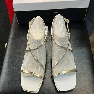 Nine West Metallic Gold Strappy Sandals